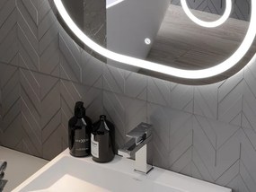 Mexen Umba, LED kúpeľňové zrkadlo s podsvietením a kozmetickým zrkadlom 80 x 60 cm, 6000K, ochrana proti zahmlievaniu, 9822-080-060-611-00