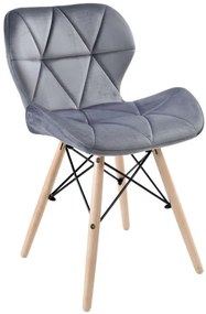 Jedálenská stolička MURET zamatová, grafitová