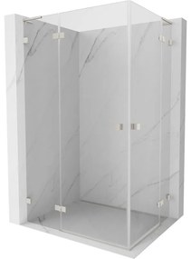 Mexen Lunar, L Duo výklopný sprchový kút 110 x 95 cm, 8mm číre sklo, oceľový profil, 834L-110L-095P-97-00
