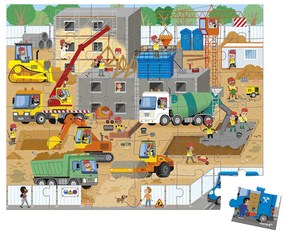 Puzzle v kufríku - Na stavbe - 36 ks