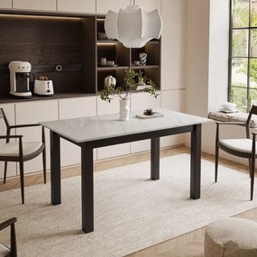 ROZKLADACÍ JEDÁLENSKÝ STÔL DANILO MRAMOR LEVANTO + ČIERNE NOHY 140 / 195 cm