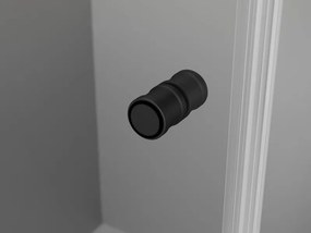 Mexen Mist-F T, 1-krídlový skladací sprchový kút ľavý 80 x 110 cm, čierna mriežka, čierny - 8A6T-080-110-70-77-L