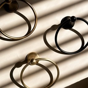 Rea Retro, okrúhly prsteňový vešiak na uterák 332867A, čierna matná, REA-06922