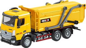 Nákladné auto na odpadky Kovové sťahovanie Huina žltá 1:50