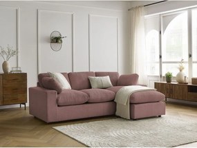 Ružová menčestrová rohová pohovka Belair – Bobochic Paris