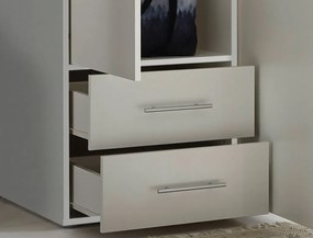 Šatníková skriňa Valencia, 155 cm, biela