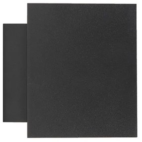 Dizajnová nástenná lampa čierna a zlatá obdĺžniková - Sola