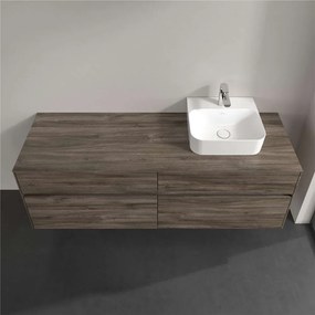 VILLEROY &amp; BOCH Collaro závesná skrinka pod umývadlo na dosku (umývadlo vpravo), 4 zásuvky, 1600 x 500 x 548 mm, Stone Oak, C10600RK