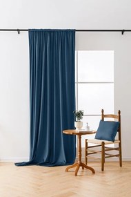 Tmavomodrý zatemňovací záves VELVET 135x250 cm Zavesenie: Kovové krúžky