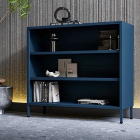 Nízky policový regál LUCA, 1000 x 900 x 350 mm, Modern: tmavomodrá farba