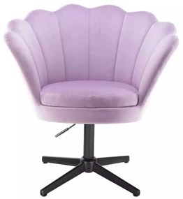 LuxuryForm DESIGN Kreslo FREY VELUR na čiernom kríži - levanduľa