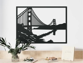drevko Obraz Most Golden Gate, San Francisco Rozmer obrazu: 47,5 x 65 cm, Farba dekorácie: Čierna