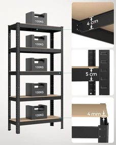 Policový regál SONGMICS 150 x 75 x 30 cm - GLR030B21