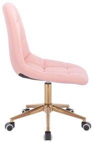 LuxuryForm DESIGN Stolička SAMSON na zlaté základni s kolieskami - ružová