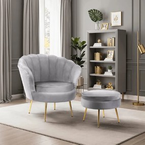 PROXIMA.store - Elegantné čalúnené kreslo GRAND FARBA: sivá