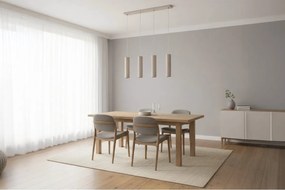 Závesné svietidlo Tuba, 4x béžové kovové tienidlo