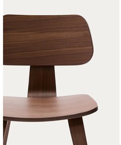 Tmavohnedá jedálenská stolička v dekore orecha Gena – Kave Home