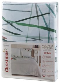 VIANOČNÉ OBLIEČKY Z MIKROVLÁKNA ROBIN 200X220 CM, 2 KS 70X80 CM VZOROVANÉ