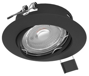 EGLO 3x LED zápustné bodové svetlo PENETO, 4,6W, teplá biela, 9cm, okrúhle, čierne