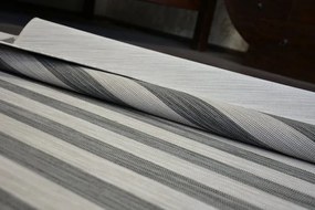 Exteriérový Obojstranný Koberec SIZAL DOUBLE  29205/095 Pásy čierny bež/melanž béž