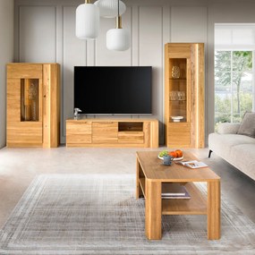Televízny stolík London 25 180 cm z masívu s LED osvetlením dub prírodný