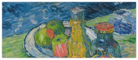 Obraz - Alexej von Jawlensky, Still Life with Bottles and Fruit, reprodukcia (120x50 cm)