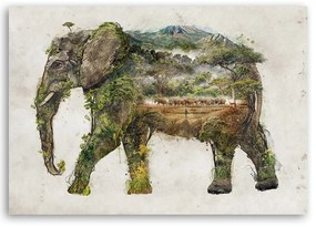 Gario Obraz na plátne Slon a expedícia - Barrett Biggers Rozmery: 100 x 70 cm