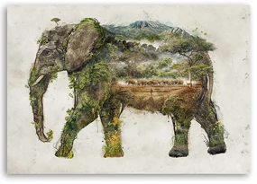 Gario Obraz na plátne Slon a expedícia - Barrett Biggers Rozmery: 90 x 60 cm