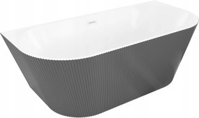 Mexen Oris voľne stojaca vaňa 170x80 cm, biela/sivá, ryhovaná