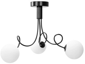 Toolight Toolight, stropná lampa sklenené gule 3xG9 APP1154-3CP, čierna, OSW-14012