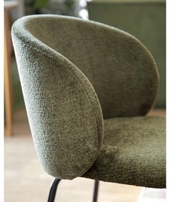 Zelené čalúnené jedálenské kreslo Minna – Kave Home