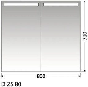 Zrkadlová skrinka Intedoor D ZS 80 01