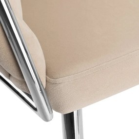 Jedálenská stolička COFTON zamatová, strieborná / béžová
