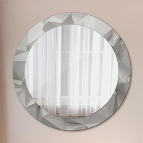 Okrúhle ozdobné zrkadlo na stenu Abstraktný biely kryštál fi 70 cm