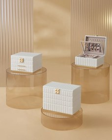 Songmics Šperkovnica Emma, 21,5x24x13,5 cm cm, biela