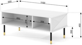 Konferenčný stolík Wenty (čierna + zlatá). Akcia -20%. Vlastná spoľahlivá doprava až k Vám domov. 1125164
