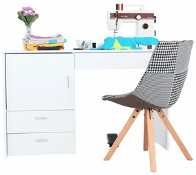 Viacúčelový stôl pre krajčírky Tailor - biela