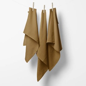 Biante Mušelínová plienka/dečka Nature MSN-063 Okrovo hnedá - ZVÝHODNENÁ SADA 3 KS 70x70 cm - Sada 3 ks