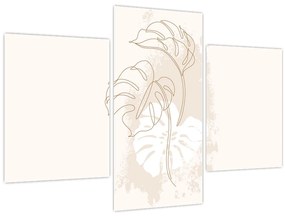 Obraz - Line art monstera N⁰1 (90x60 cm)