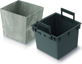 Kvetináč NURBI CUBE BETON EFFECT tmavo šedý