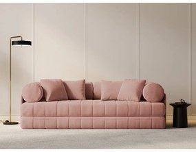 Ružová zamatová rozkladacia pohovka 206 cm Kemi – Cosmopolitan Design
