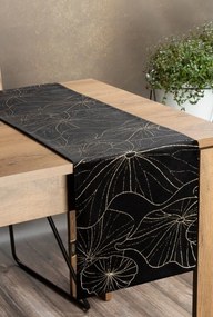 Dekorstudio Elegantný zamatový behúň na stôl BLINK 18 čierny Rozmer behúňa (šírka x dĺžka): 35x140cm
