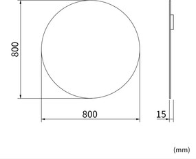 Erga Round, okrúhle zrkadlo 80cm, ERG-V01-ROUND-8080-CL