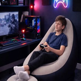 Nafukovacie relaxačné kreslo s podnožkou hnedé