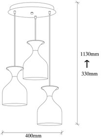Závesné svietidlo na lanku SIVANI 3xE27/40W/230V biela/medená