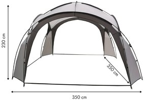 Pavilónový stan na záhradný piknik 3,5 x 3,5 m sivý