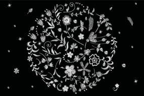Samolepiaca tapeta kvety s ľudovým motívom - 150x100