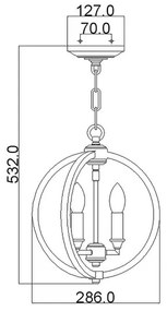 Feiss FE-CORINNE-3P-S - Luster na reťazi CORINNE 3xE14/60W/230V