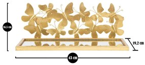 Nočný stolík v zlatej farbe Butterfly – Mauro Ferretti