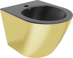 Mexen Lena, závesný bidet 480x370x325 mm, čierna matná - zlatá, 35224877